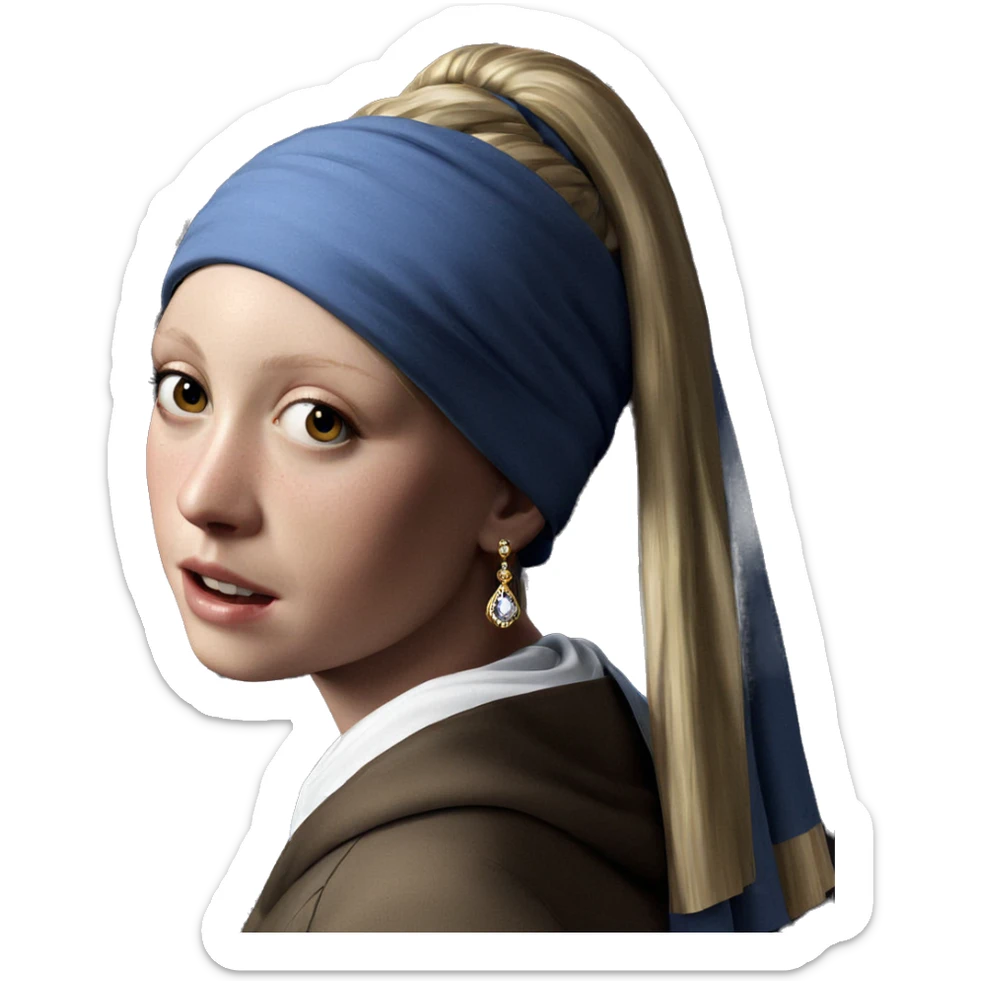 realistic girl with jewelry sticker