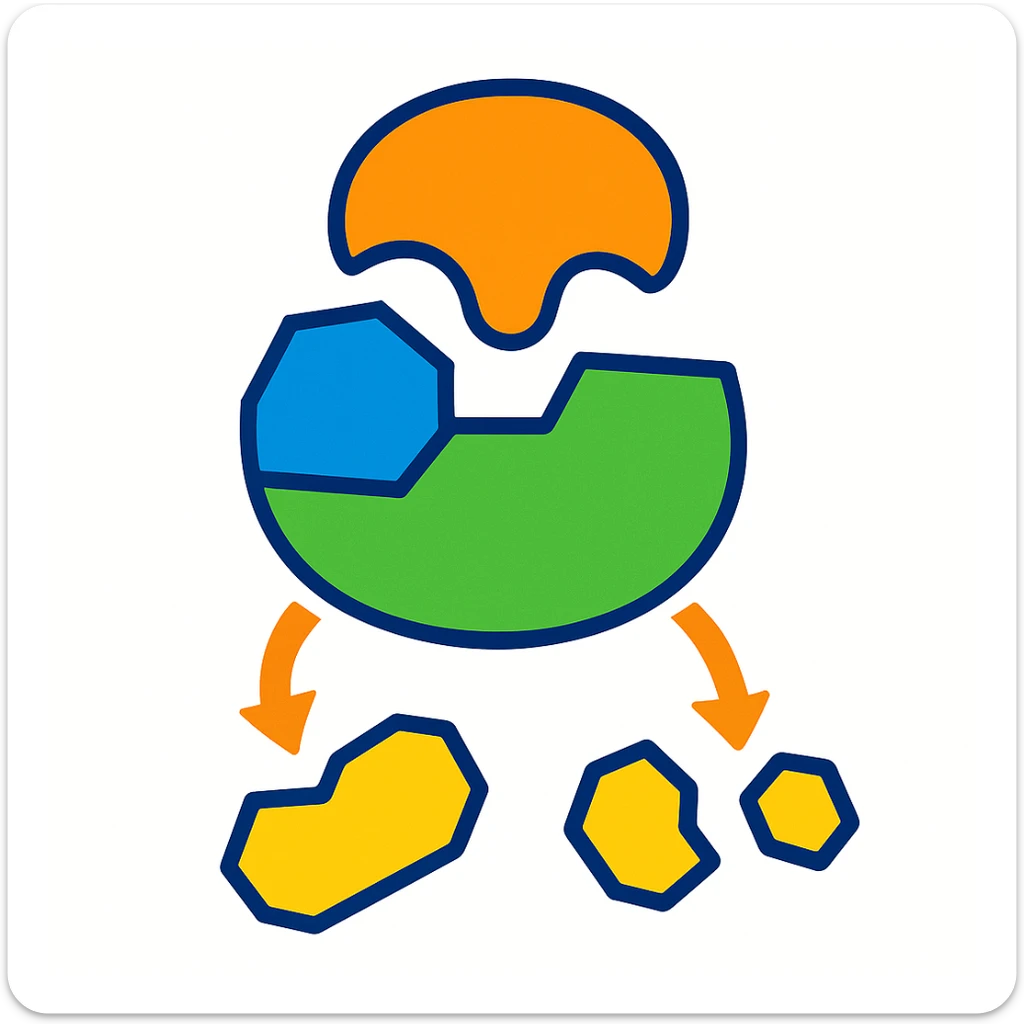 Ultra-detailed scientific illustration  (like in a school book) of enzyme digestion. Macro molecular view, clean white background, no text, no human figures or cartoon characters. Purely biological focus. sticker