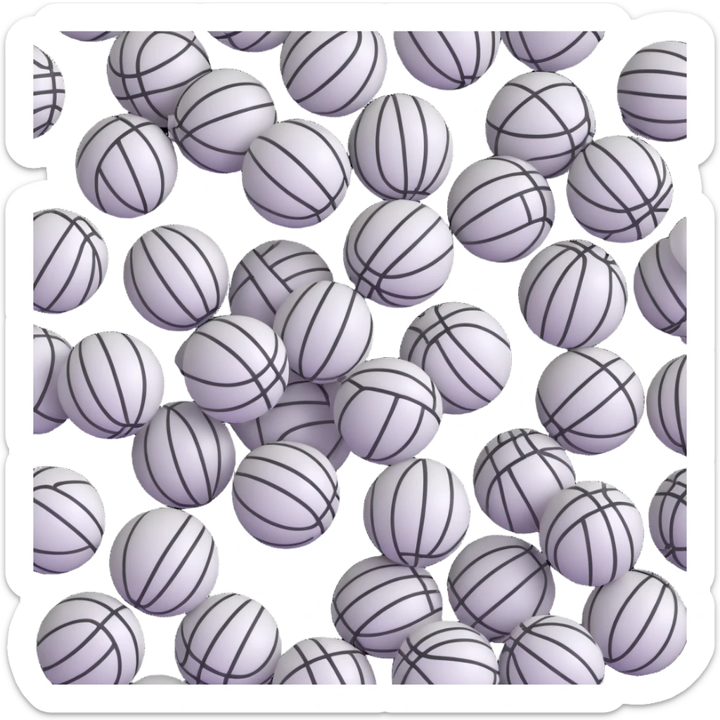 white bucketball with swirling crisscrossing black lines in an original eye-catching pattern sticker