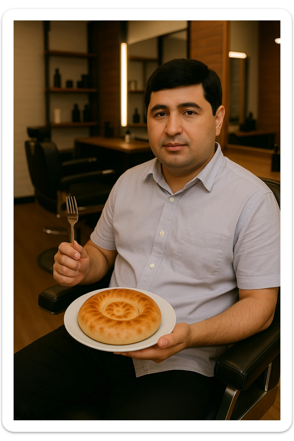 birinchidagi odamni yuziga 2 rasmdagi odamga uxshatib chizib bergin xuddu shunday non yen utirganini sticker