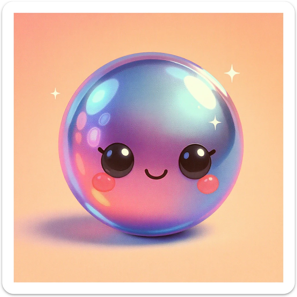cute and shiny object with a gradient effect sticker