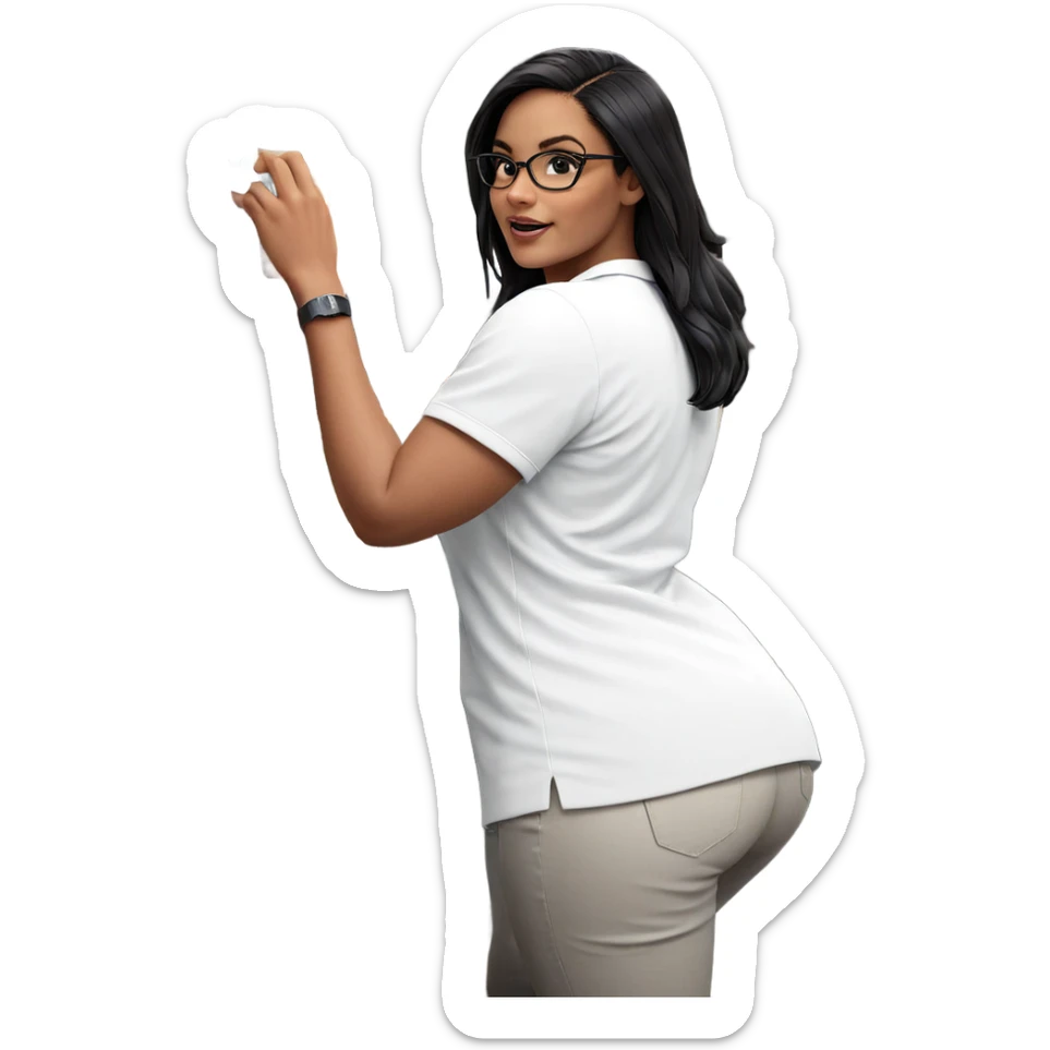 girl reading in library sticker