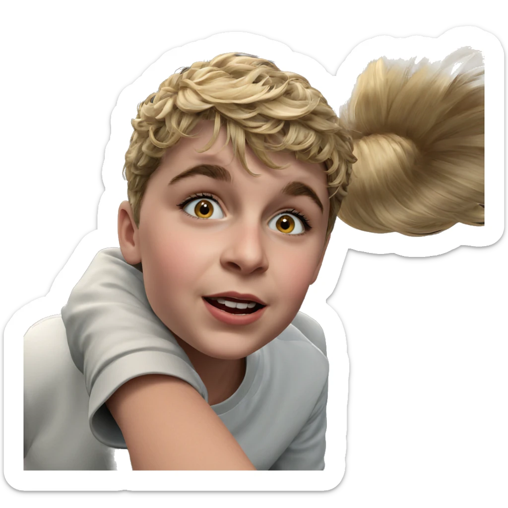 realistic blonde looking at viewer sticker