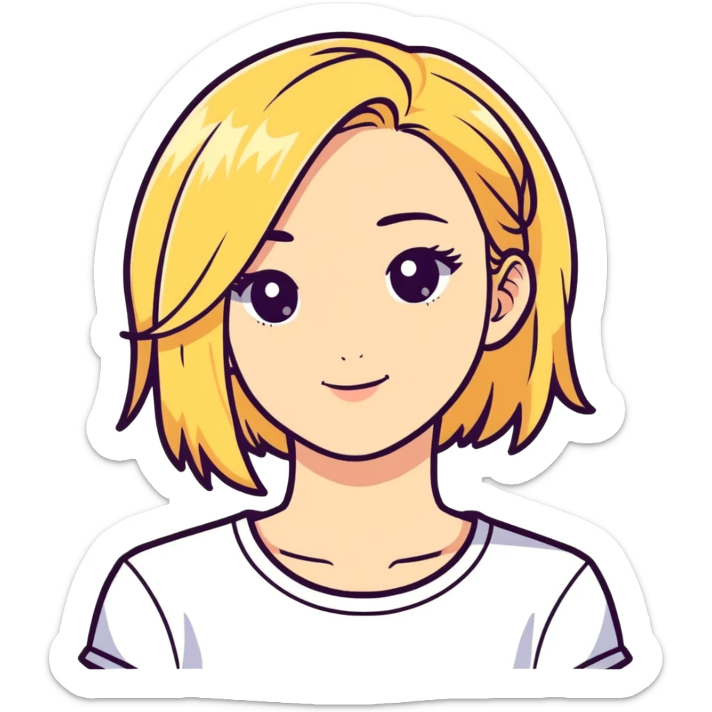 Girl have a blonde hair and she look like a freak  sticker