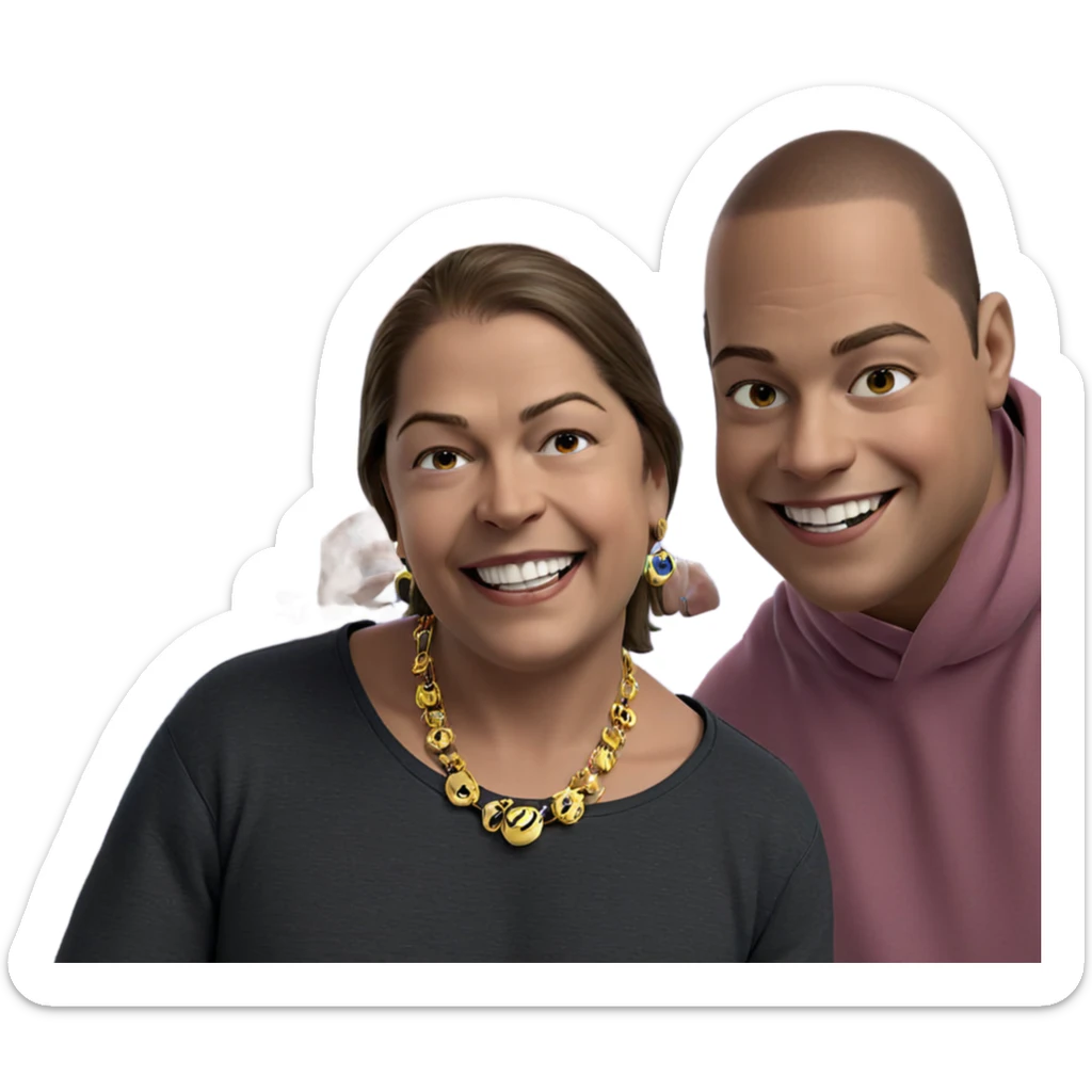 happy boys with jewelry and smiles sticker