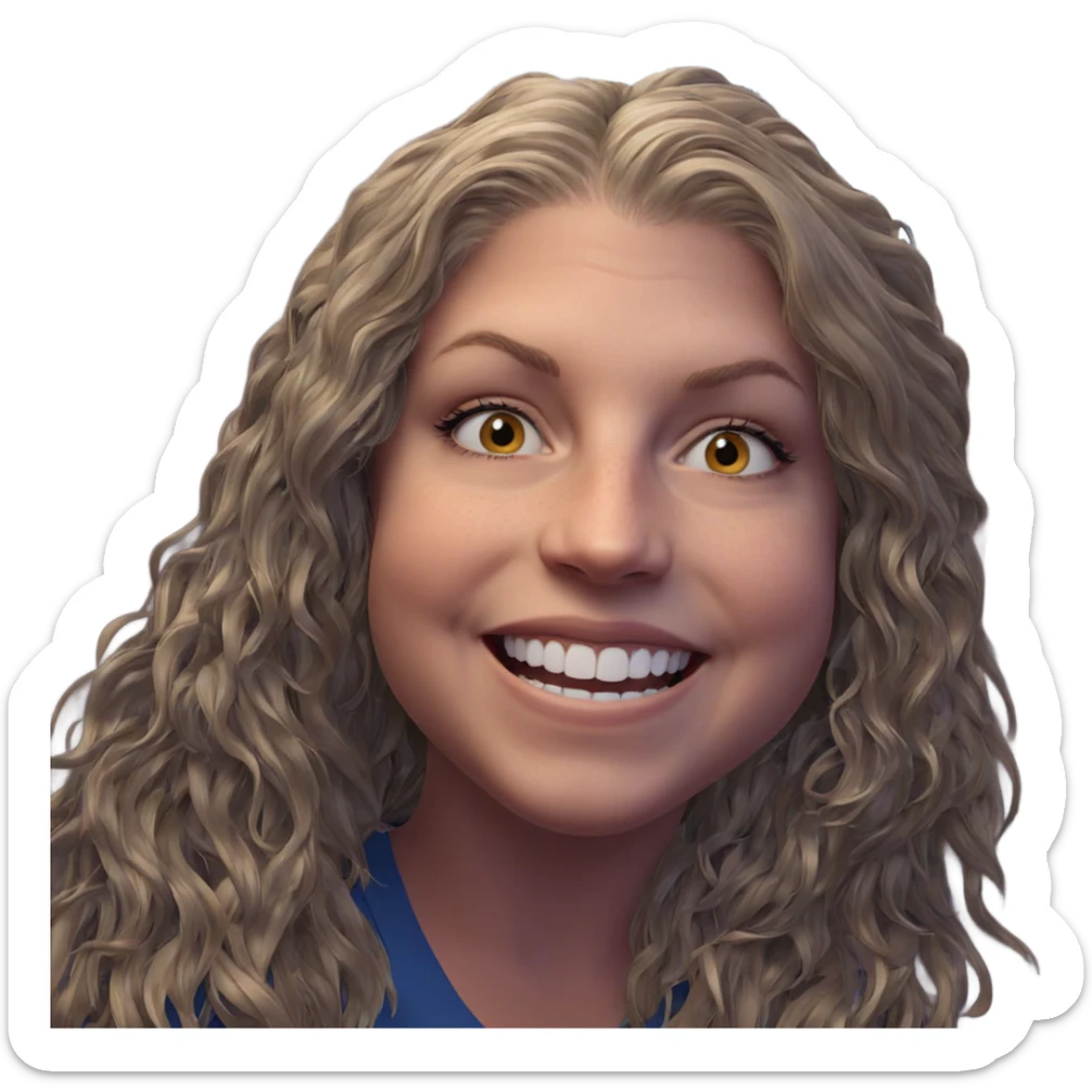 smiling girl by the window sticker