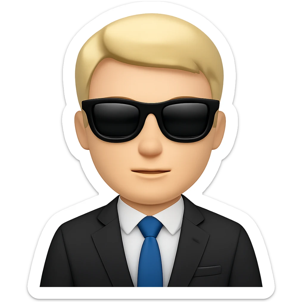 Edit this image of an inversionista emoji with sunglasses. Remove the background so the emoji is isolated with no background. sticker