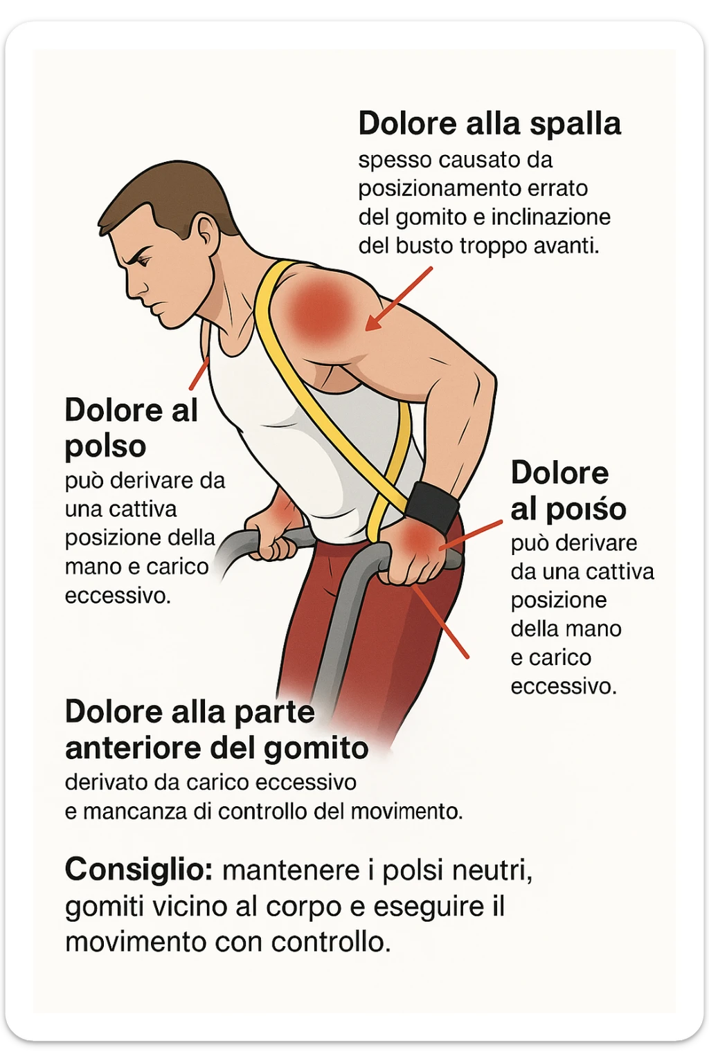 Dolore nel dip per errori di tecnica, facciamo capire bene i dolori in italiano sticker