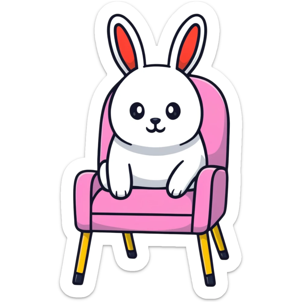 sticker style chair with DTMF buttons, reggaeton album cover, Bad Bunny inspired sticker