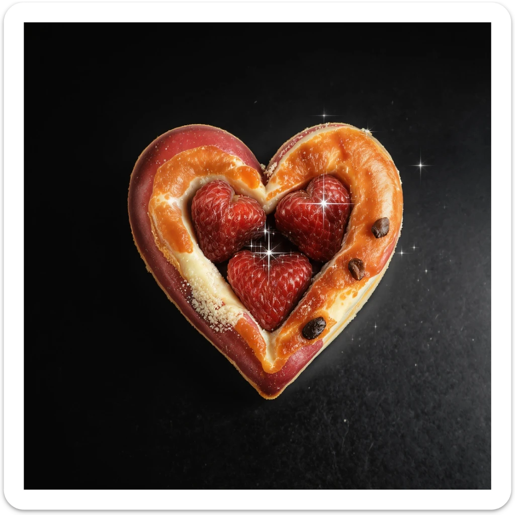 food heart emoji with sparkles sticker