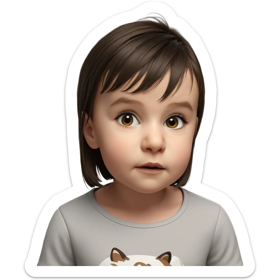 girl with short brown hair sticker