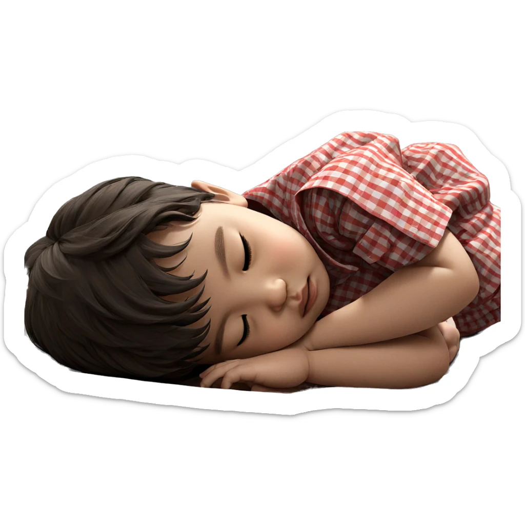 peaceful sleeping girl portrait sticker
