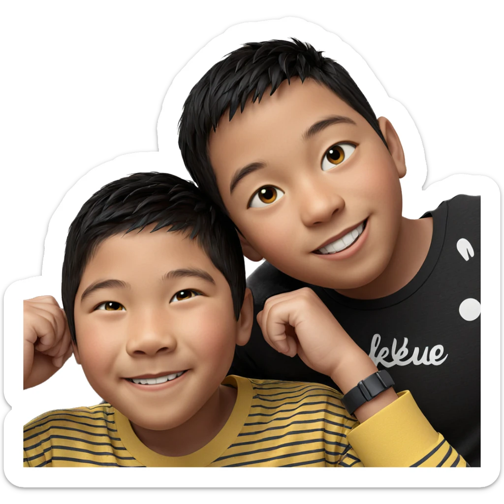 smiling boys in casual attire sticker