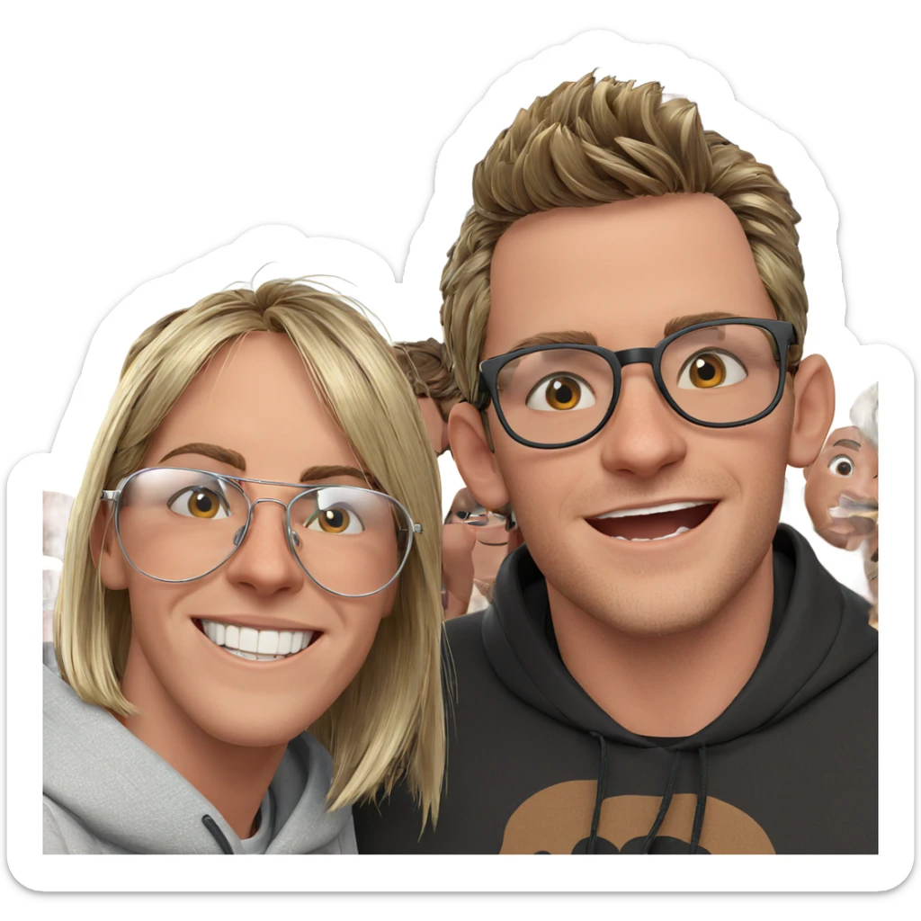 boys smiling at the camera sticker