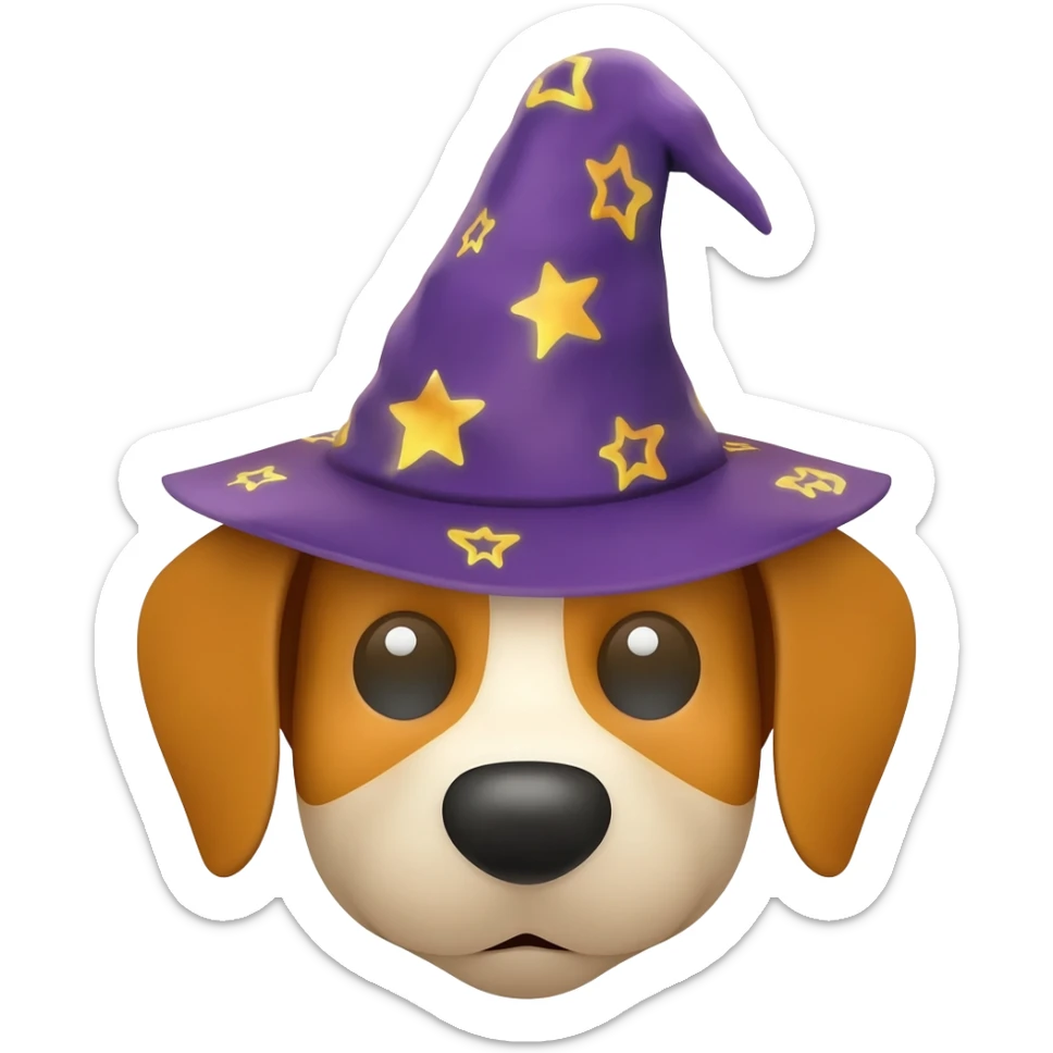 Dog wizard sticker