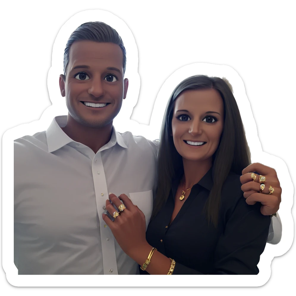 happy couple with jewelry sticker