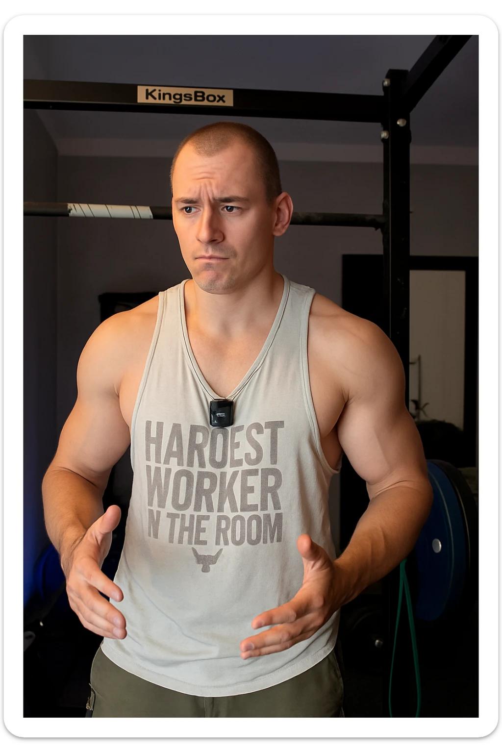 Uomo che si allena e sta cercando di capire quanta intensità mettere sticker