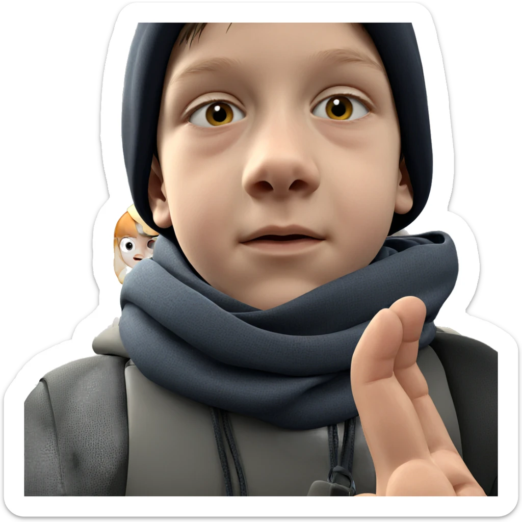 boy in train interior sticker