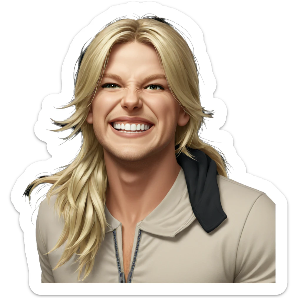 blonde male smiling portrait sticker