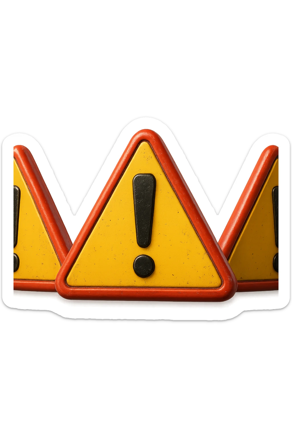 SEGNALI DI PERICOLO CON PUNTO ESCLAMATIVO 3D FLUTTUANO IN ARIA, IPERREALISTICI 4K sticker