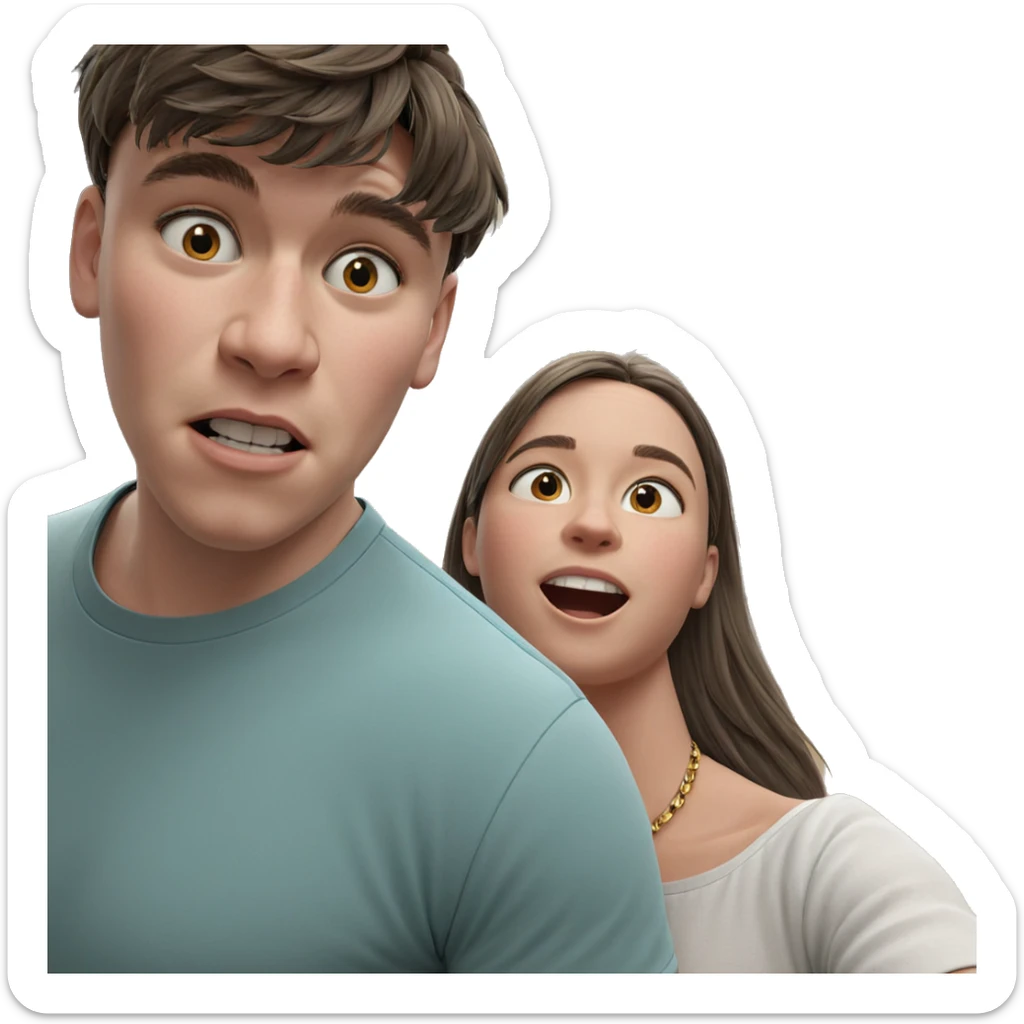 girl and boy indoors together sticker