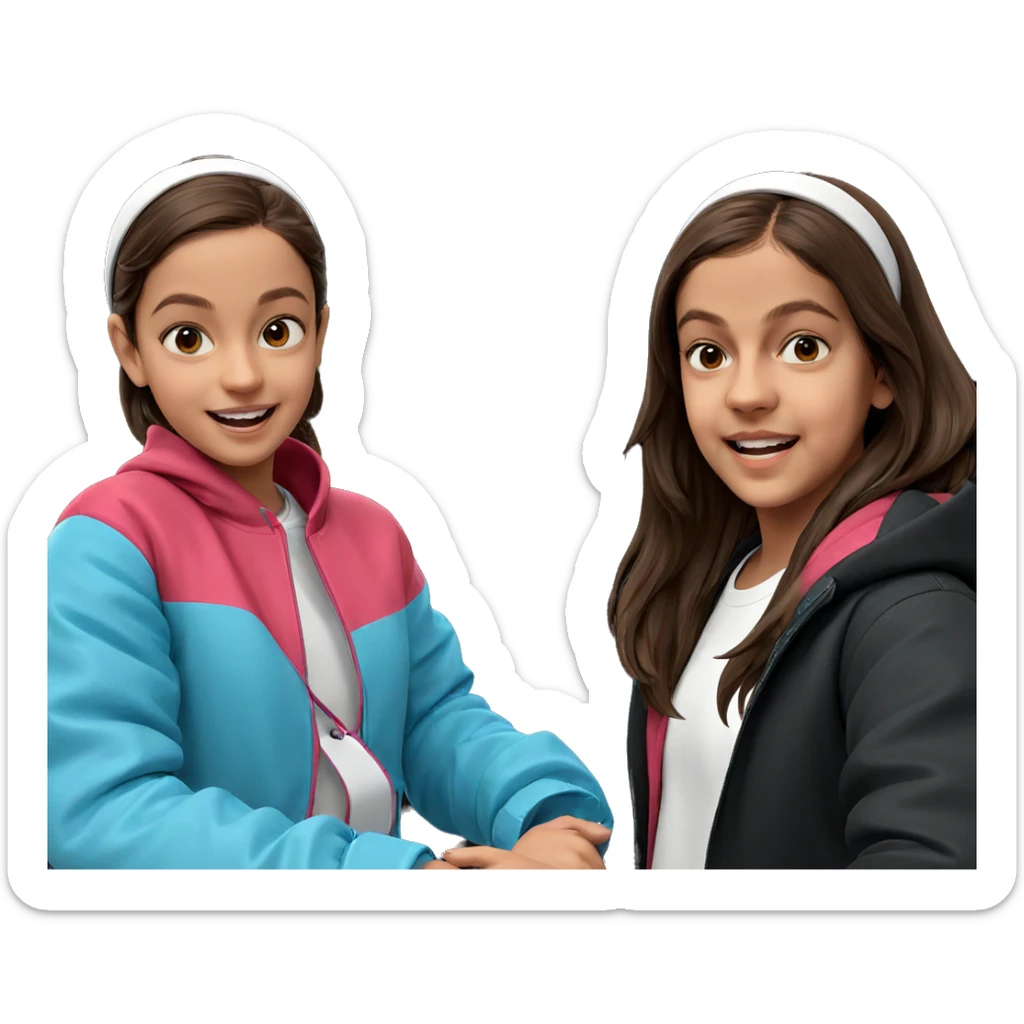 smiling girl with brown hair sticker