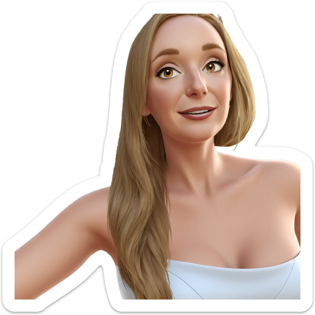 smiling girl in elegant dress sticker