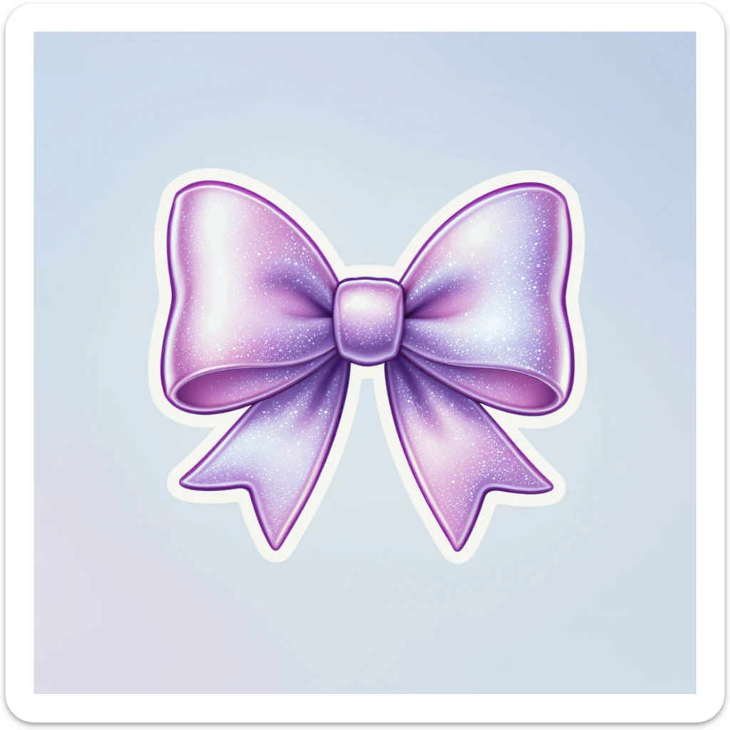 bow emoji, cute and shiny, with a gradient effect sticker