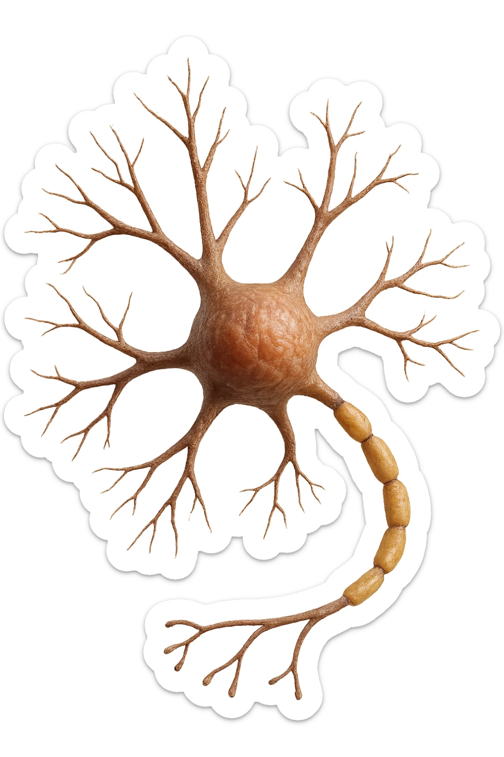 neurone umano anatomico fluttua in aria realistici in 4k sticker