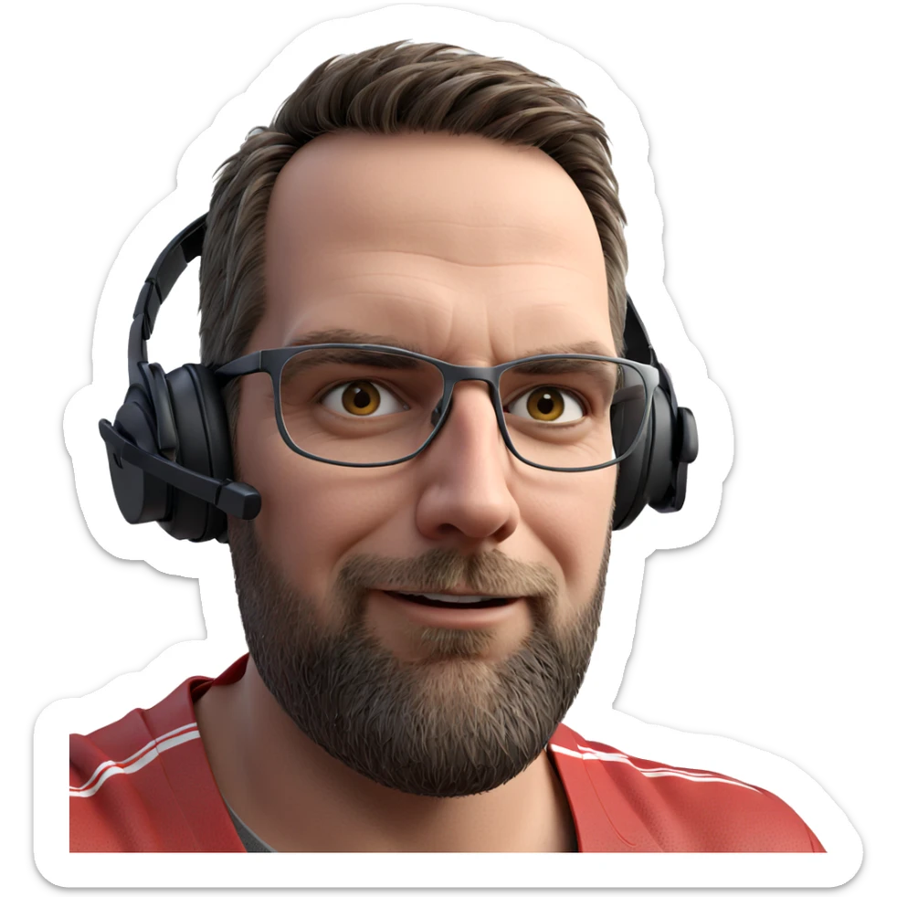male portrait with headphones sticker