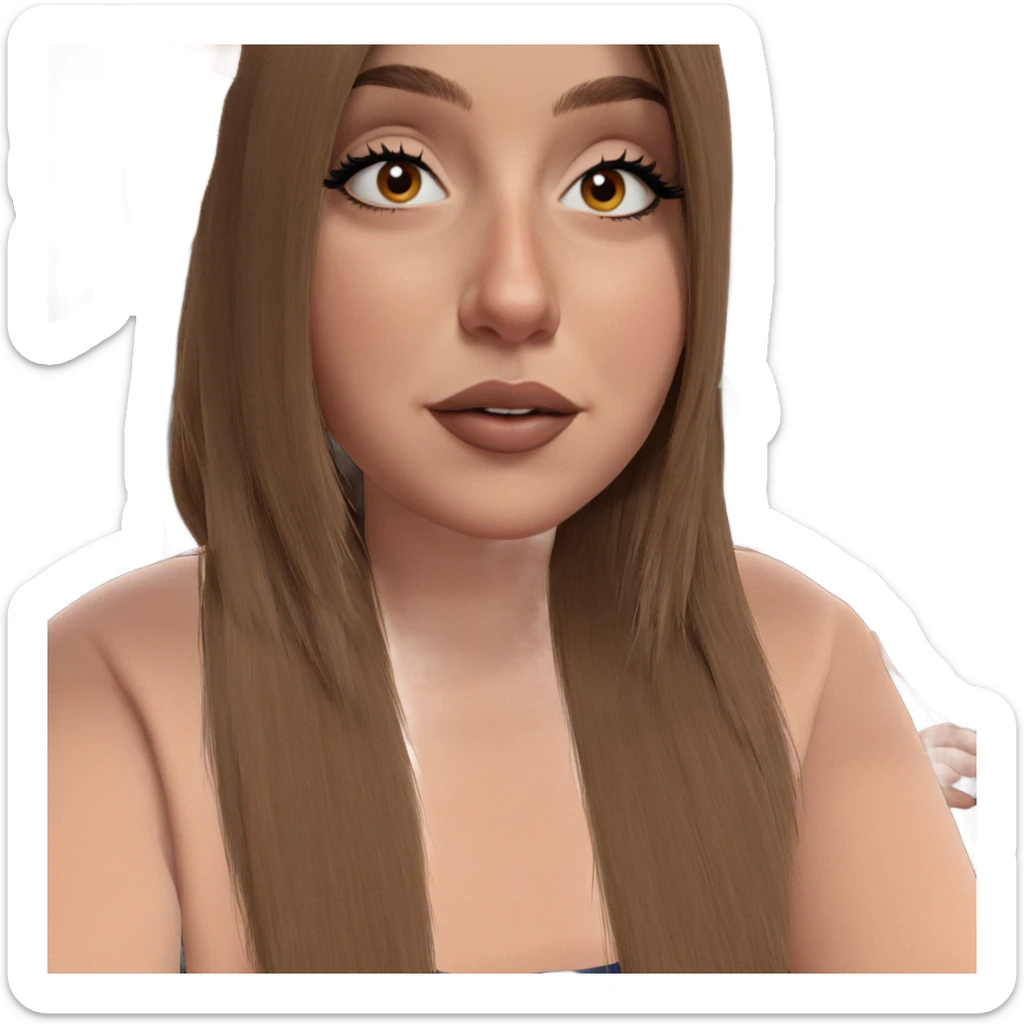 singer with brown hair closeup sticker