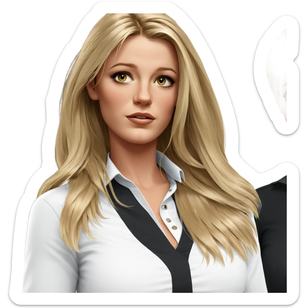 blonde girl with long hair sticker