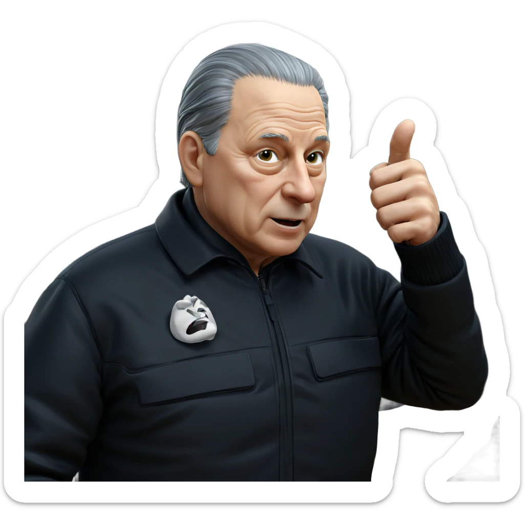 old man in black jacket sticker