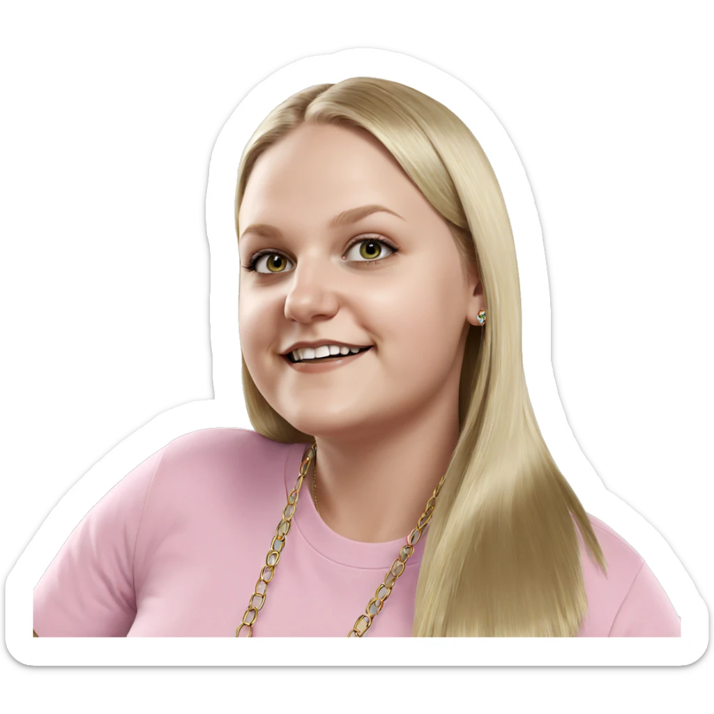 smiling blonde with necklace sticker