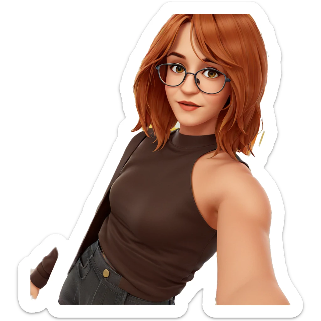 selfie of girl in glasses sticker