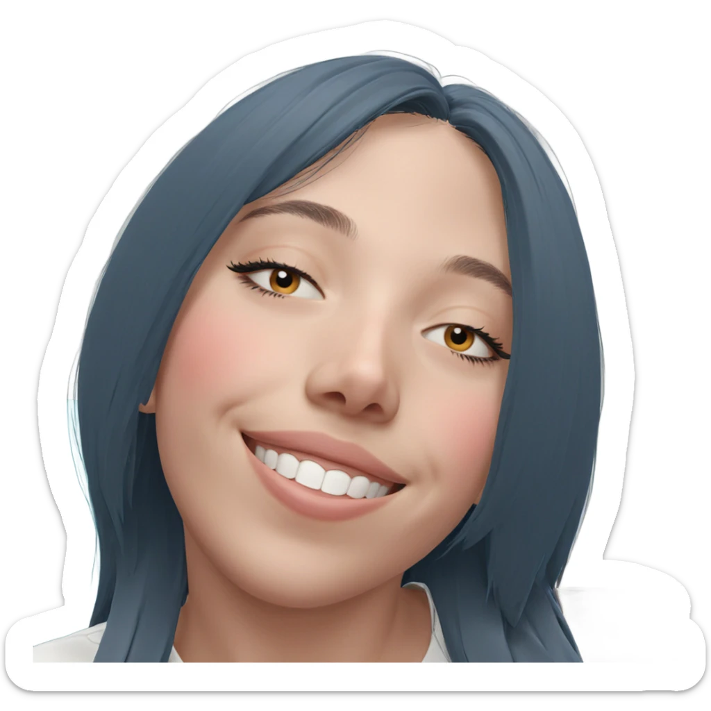 smiling girl with closed eyes sticker