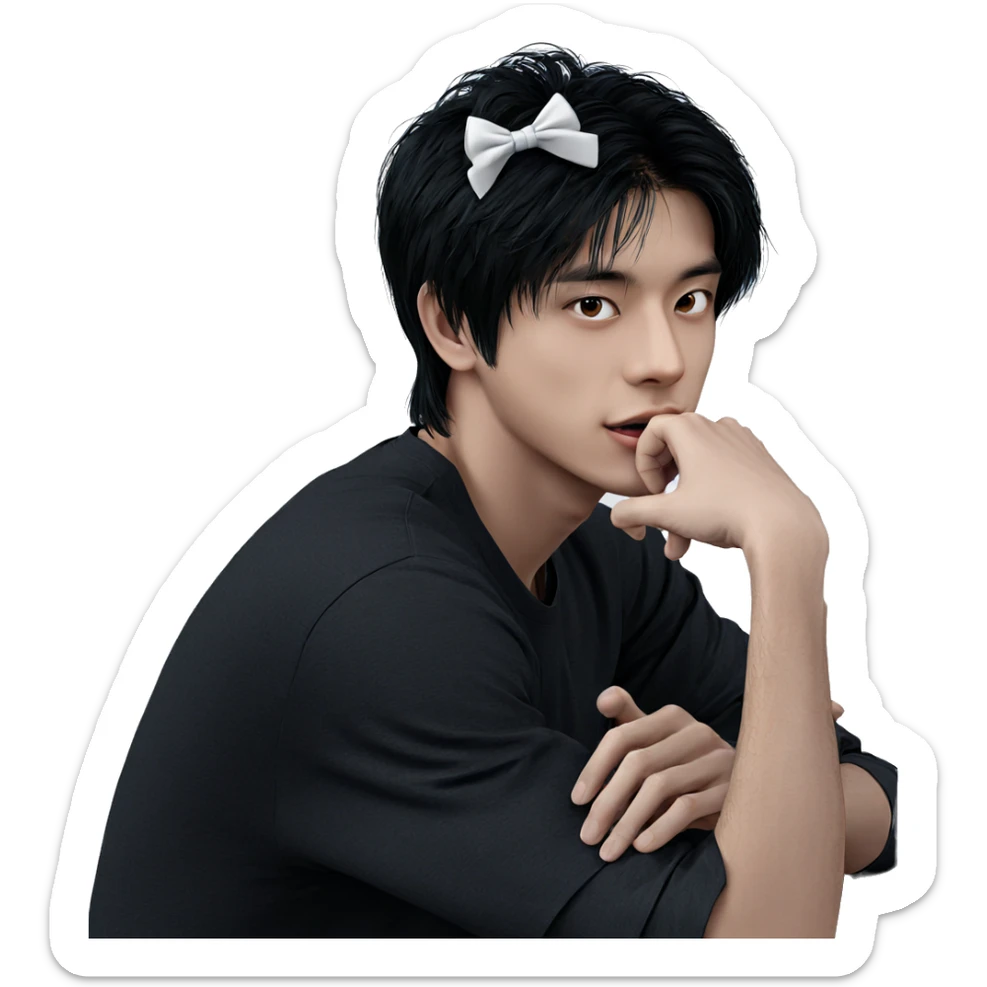 realistic portrait of young man sticker