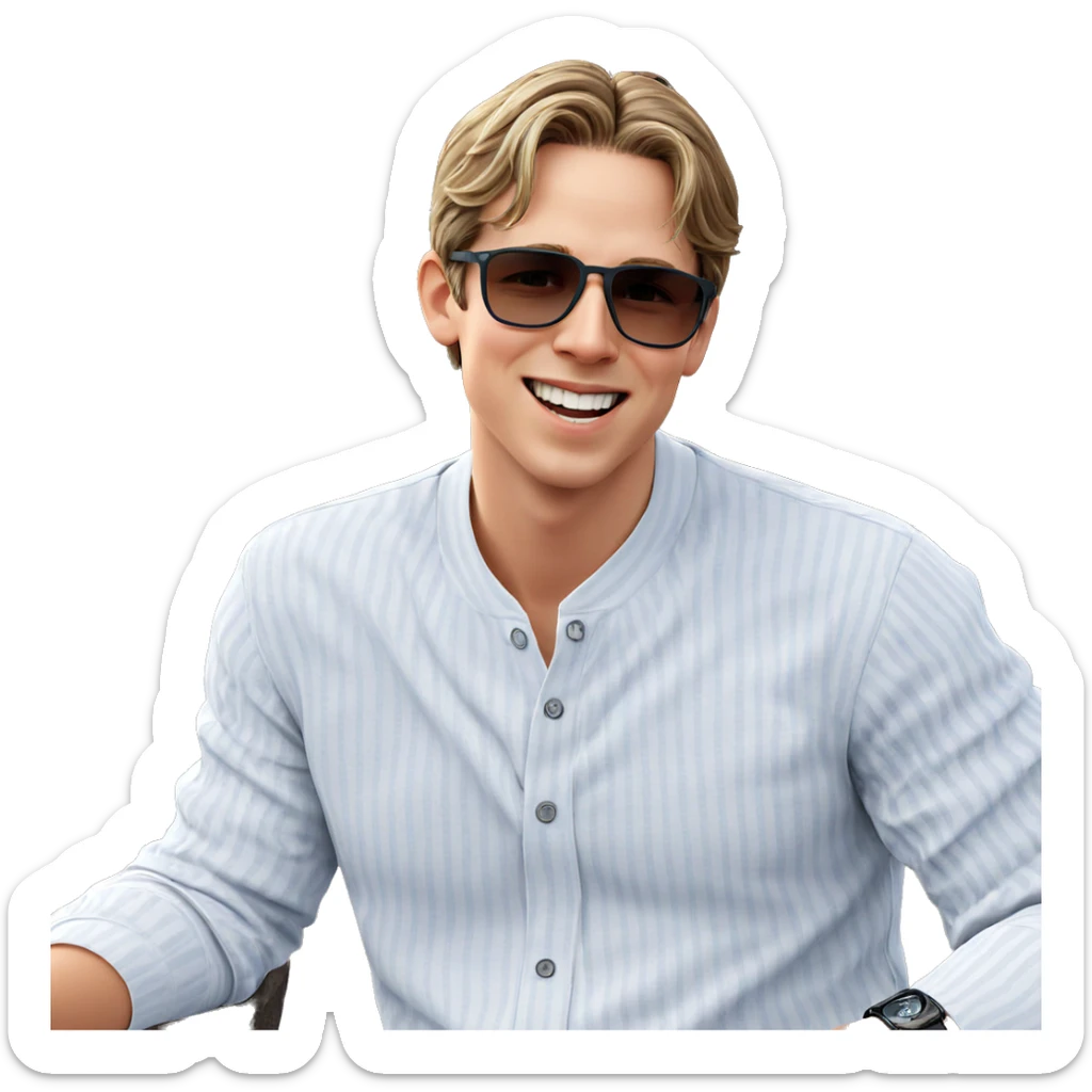 smiling boy in sunglasses outdoors sticker