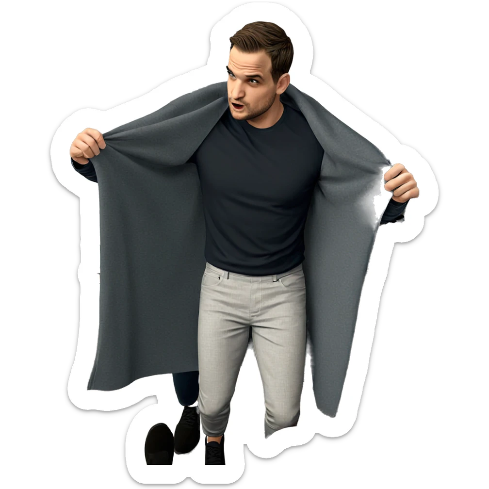 solo male in indoor setting sticker