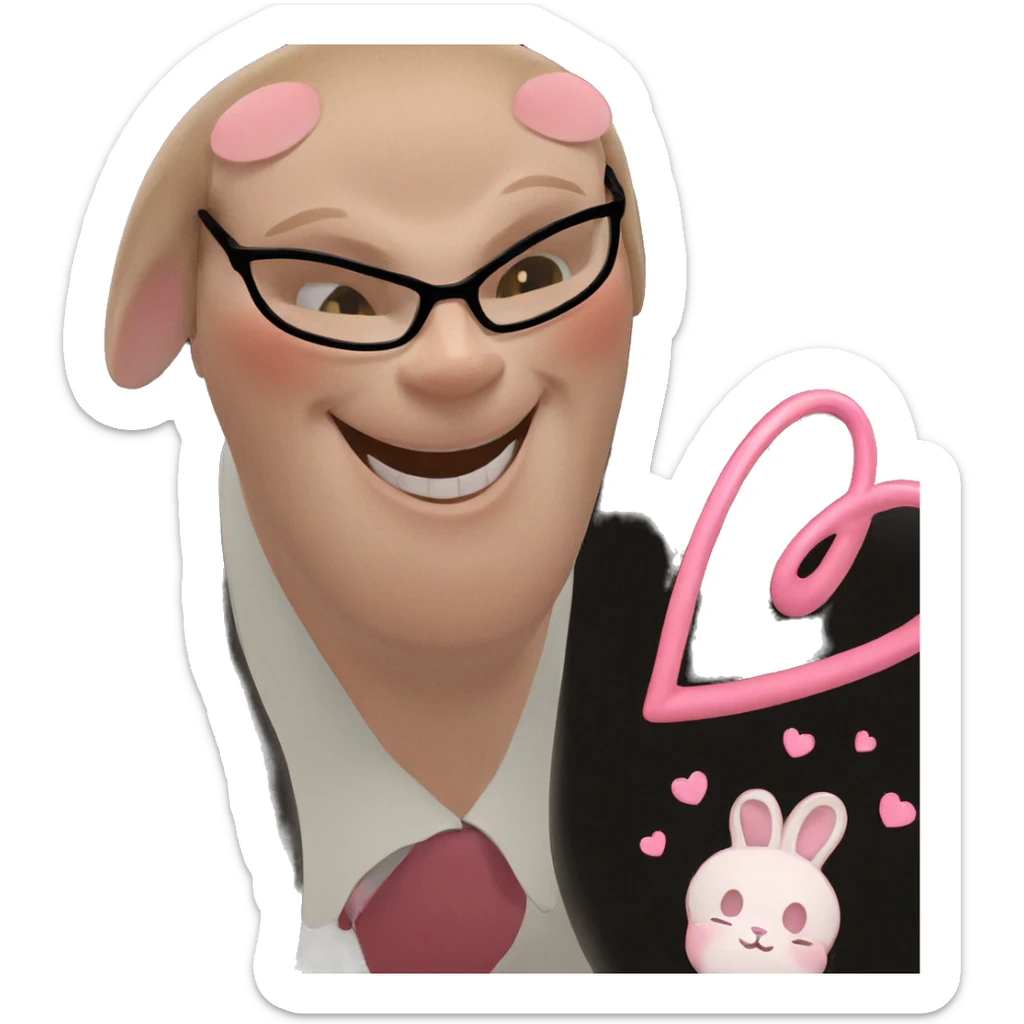 gentle smile of a rabbit sticker