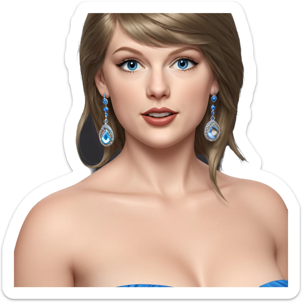 blue-eyed beauty in dress sticker
