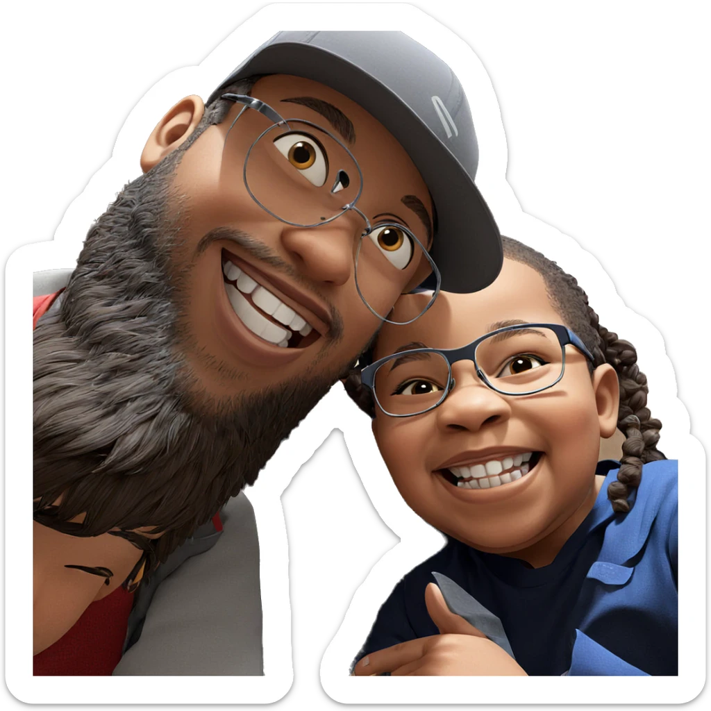 boys having fun together sticker