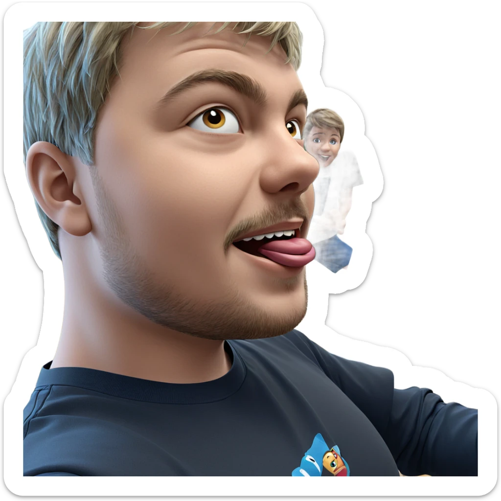 playful boys in t-shirts sticker