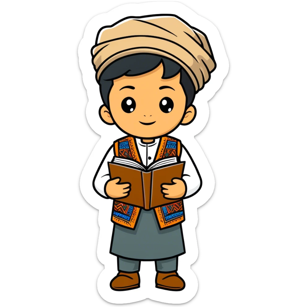 Afghan boy sticker