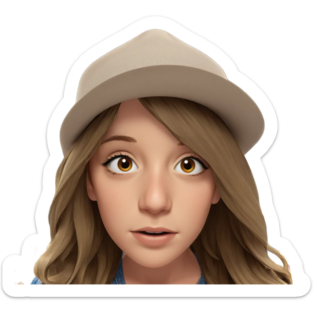 portrait of a girl in hat sticker