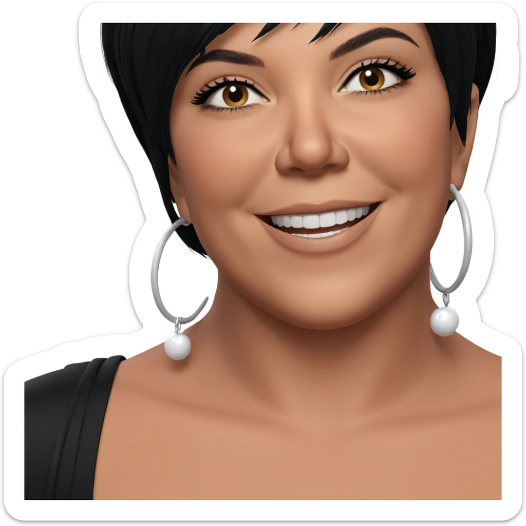 smiling girl with black hair sticker