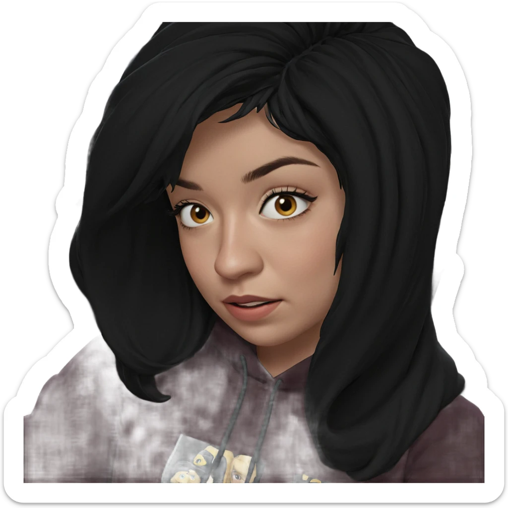 girl in car hoodie sticker