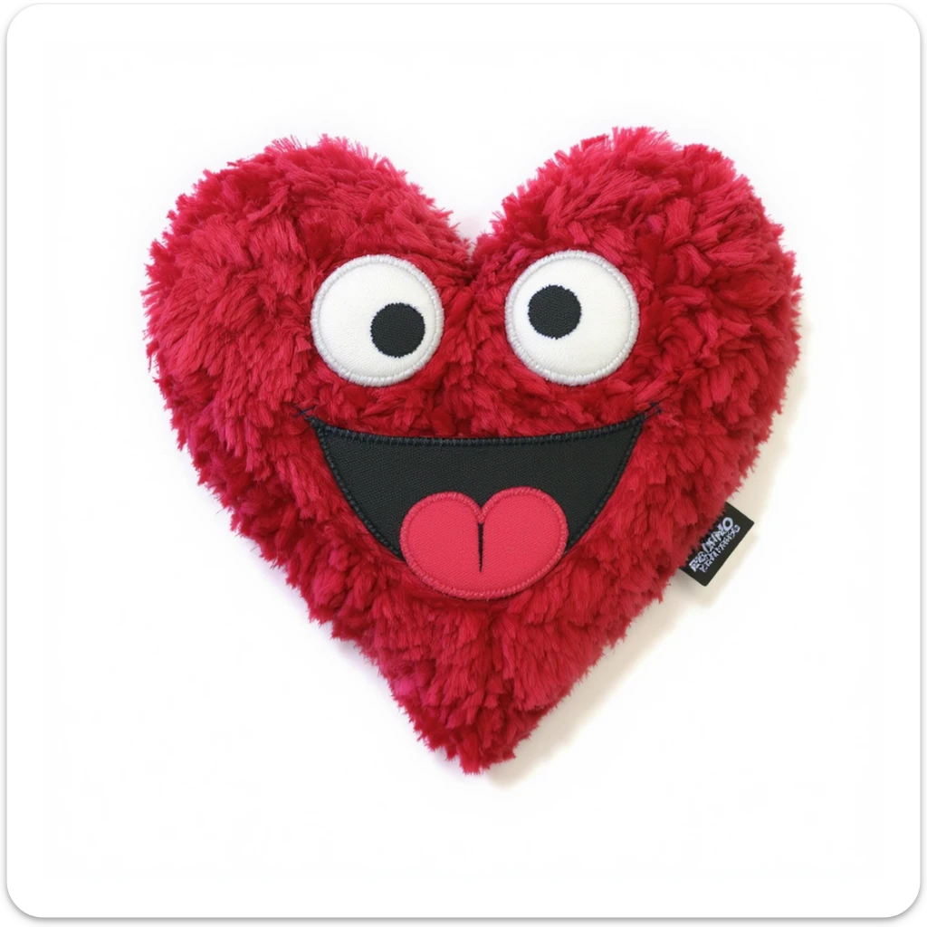 emo heart with a stitched patch sticker