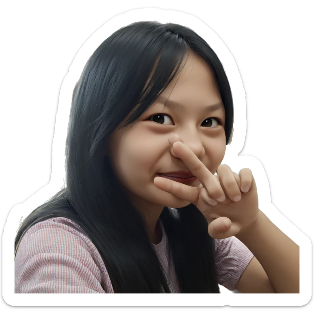 realistic portrait of girl sticker