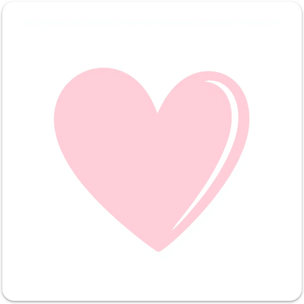 pastel pink hand-drawn heart sticker